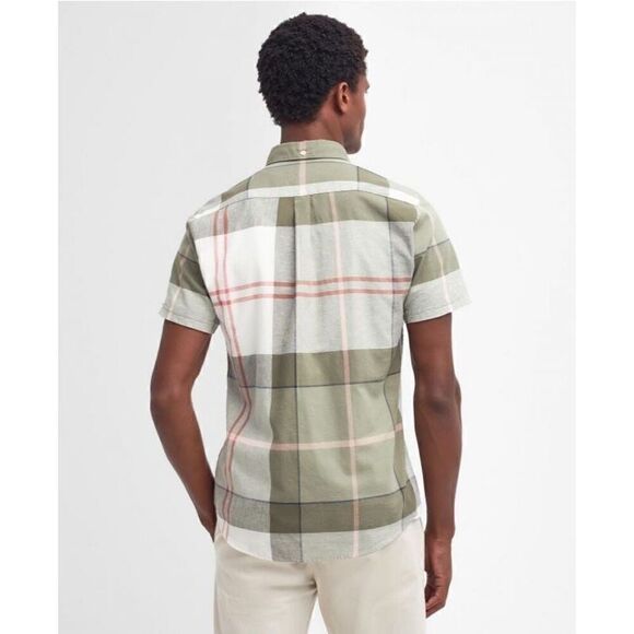 Barbour Douglas Tailored Short-Sleeved Shirt Olive NEW - Picture 3 of 9